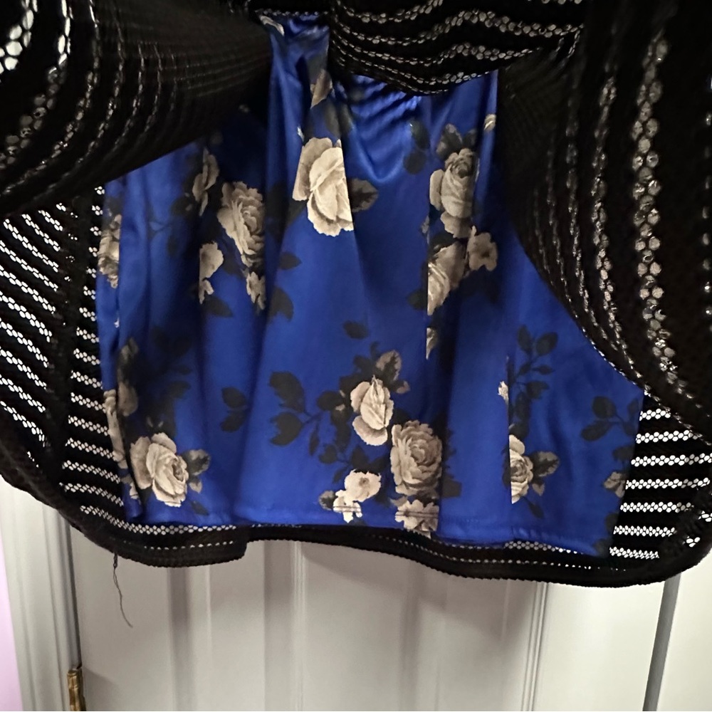 Xhilaration Black and Blue Textured A-Line Skirt - Picture 3 of 4